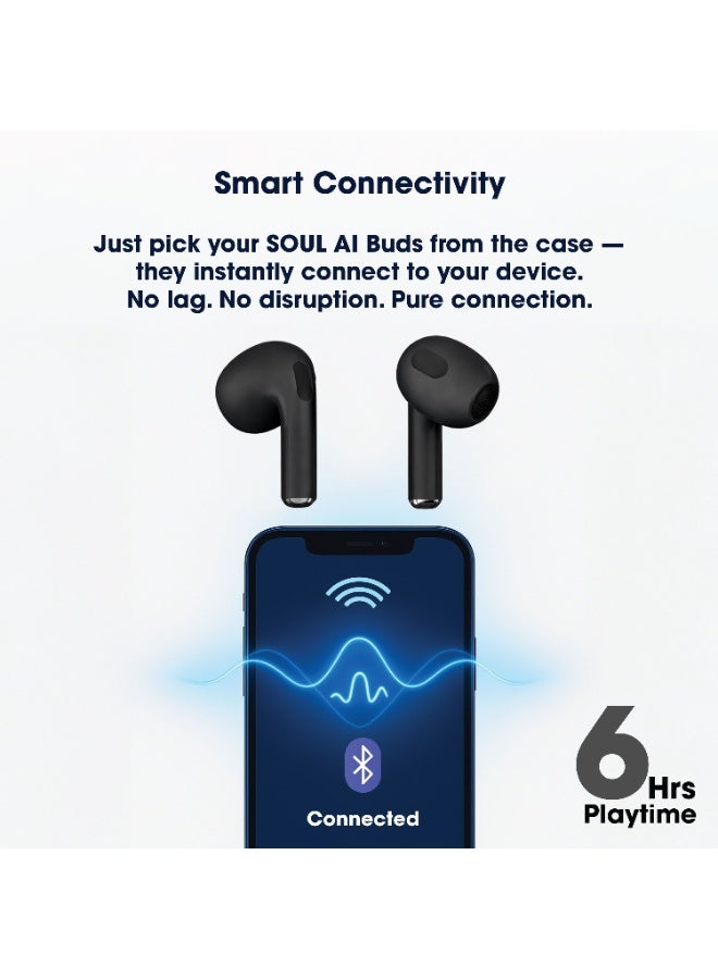 Xcell سماعات الأذن الذكية Xcell SOUL-AI – ترجمة مكالمات حية وفيديو بأكثر من 160 لغة، مساعد ذكي، ترجمة صور وصوت، صوت عالي الجودة بلوتوث 5.4، بطارية 6 ساعات، ضمان 2 سنة (أسود) - Image 3